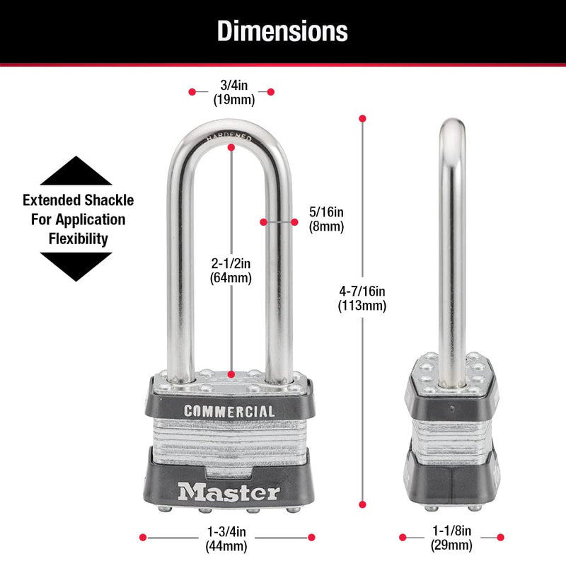  [AUSTRALIA] - Master Lock 1KALJ Outdoor Padlock with Key, 1 Pack