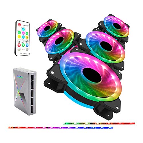  [AUSTRALIA] - RGB Fans 120mm 3 Pack Gaming PC Fans High Performance PC Cooling Fan Low Noise with Controller Computer Case Fan Style #03