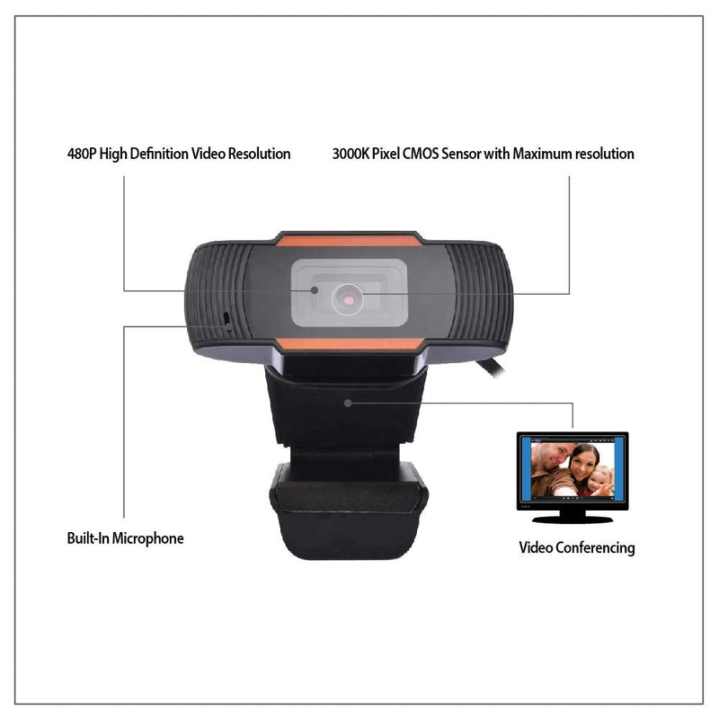  [AUSTRALIA] - Adesso CyberTrack H2 Webcam 3 Megapixel 30 fps USB 2.0 640x480 Video CMOS Sensor Fixed-Focus Built-in Microphone for PC & Laptop