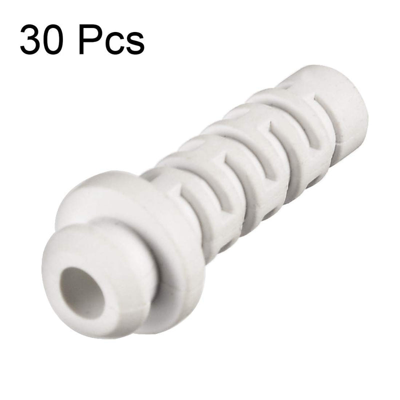  [AUSTRALIA] - uxcell 30pcs 4mm Inner Dia PVC Strain Relief Cord Boot Protector Power Tool Hose White