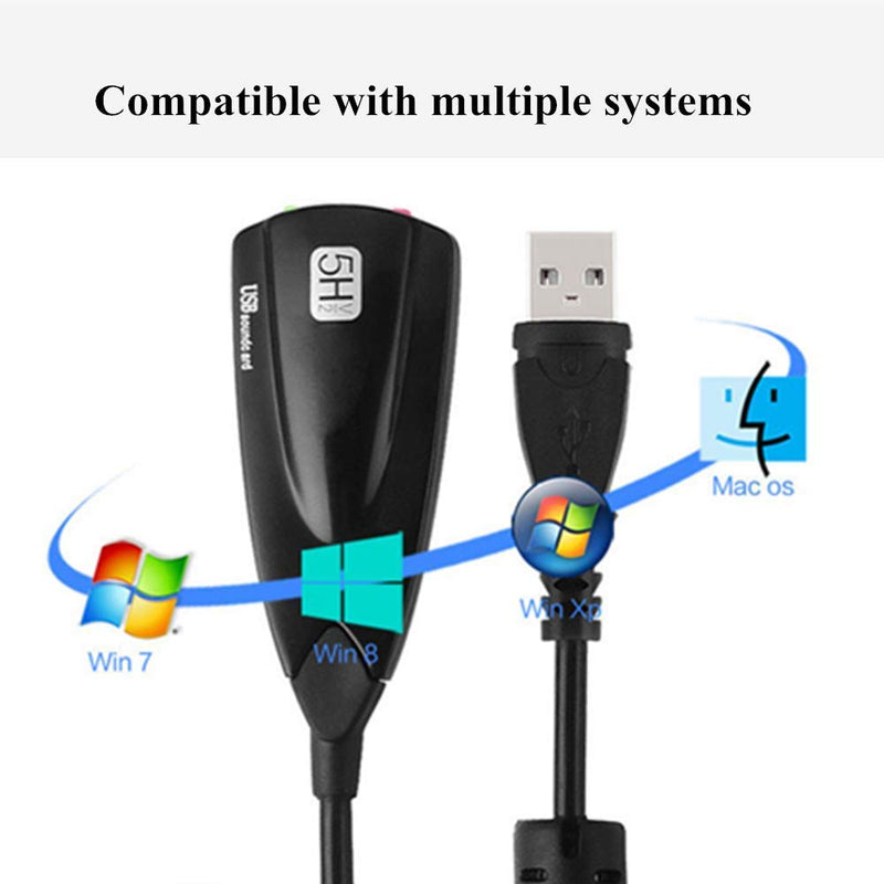  [AUSTRALIA] - SiyuXinyi USB Audio Conversion Adapter, TA External Sound Card USB 3.5mm Mini Jack Headphone/Microphone Terminal High Sound Quality (Supports 7.1 Channels) Plug and Play (No Drivers Required).