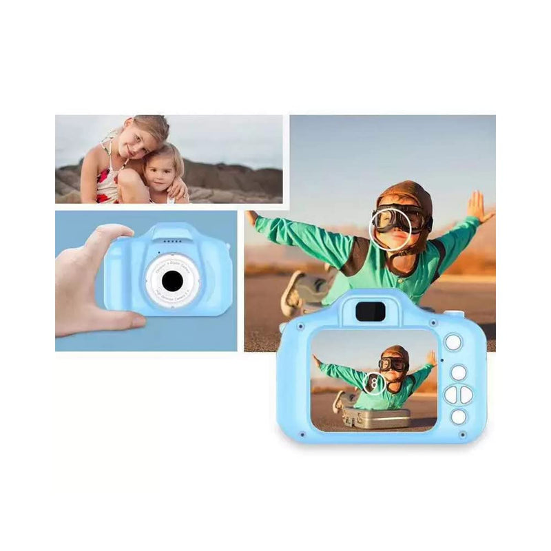  [AUSTRALIA] - Acuvar Full 1080P Kids Selfie HD Compact Digital Photo and Video Rechargeable Camera with 32GB TF Card & 2" LCD Screen and Micro USB Charging Drop Proof (Blue) d)Blue