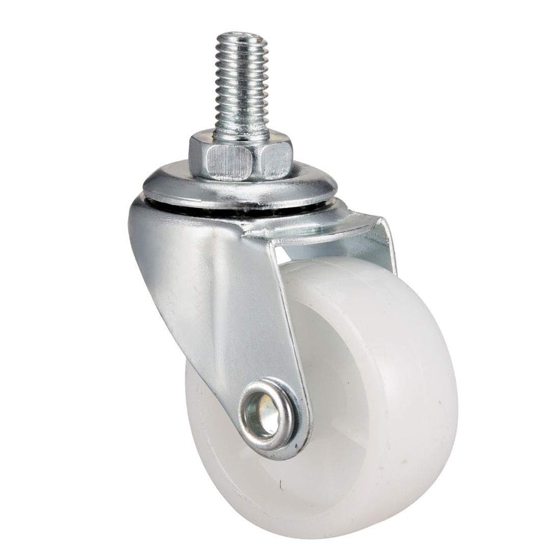  [AUSTRALIA] - uxcell 1.5 Inch Swivel Caster Wheels PP 360 Degree Threaded Stem Caster Wheel M8 x 15mm, 132lb Total Load Capacity, Pack of 4 (2 with Brake, 2 No Brake)