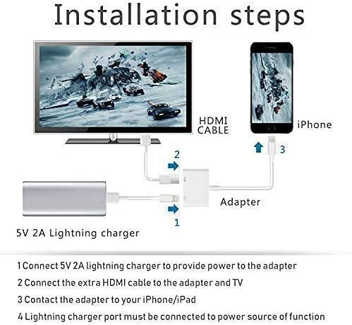  [AUSTRALIA] - Lightning to HDMI Adapter and Lightning Cable,Apple MFi Certified Lightning to Digital AV Adapter 1080P Sync Screen Converter with Charging Port,iPad/iPhone to HDMI Adapter for TV/Projector/Monitor