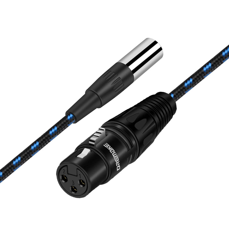  [AUSTRALIA] - DREMAKE 3FT Mini XLR Male to Standard XLR Female Converter Cable, 3-Pin XLR to Mini XLR Microphone Audio Cable for Professional Camera, Label Microphone, Power Amplifier, Equalizer - Black Blue Tweed 3Feet/1M