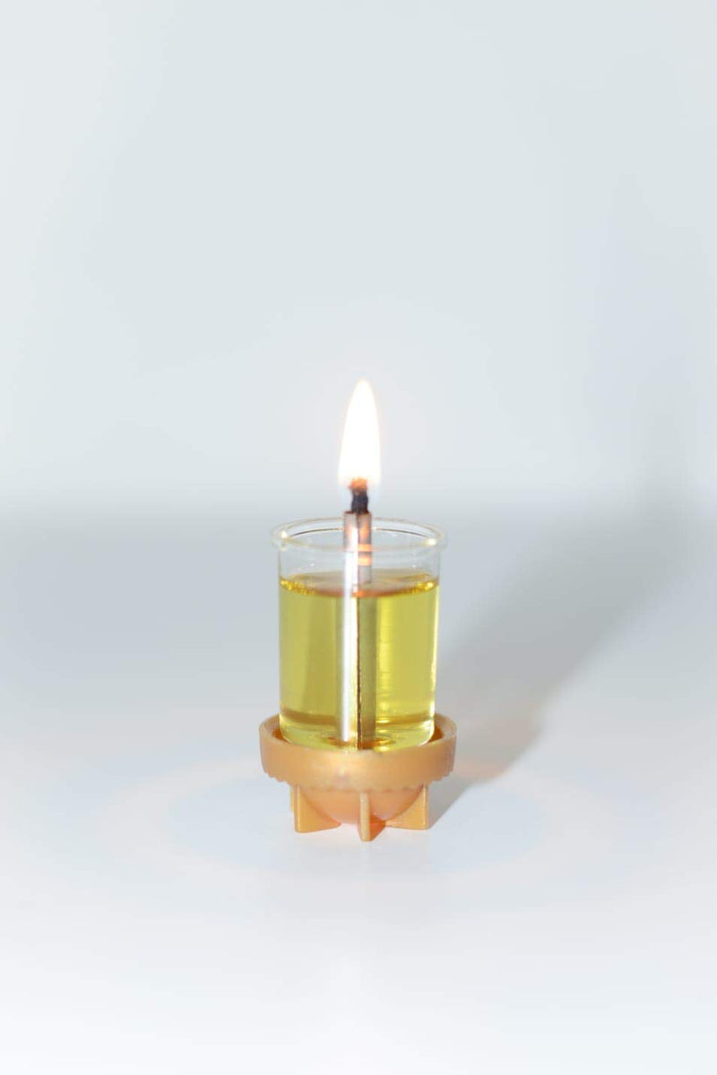  [AUSTRALIA] - Shalhevet Light Mehadriner Edible Olive Oil Hanukah Chanukah Menora 44 Filled Cups 2.5 Hour Burn Time
