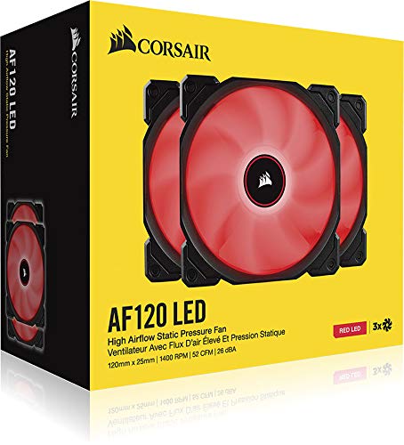 Corsair AF120 LED Low Noise Cooling Fan Triple Pack - Red Cooling - LeoForward Australia