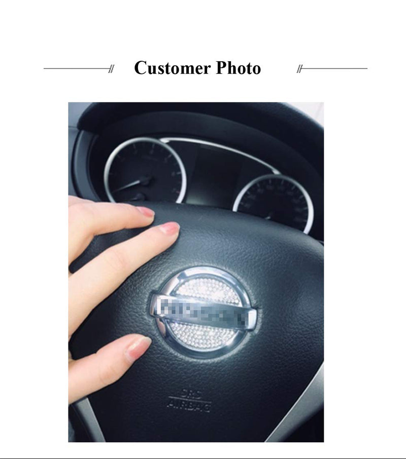  [AUSTRALIA] - TopDall Bling Steering Wheel Unique Crystal Decal Decoration Cover Sticker for Nissan