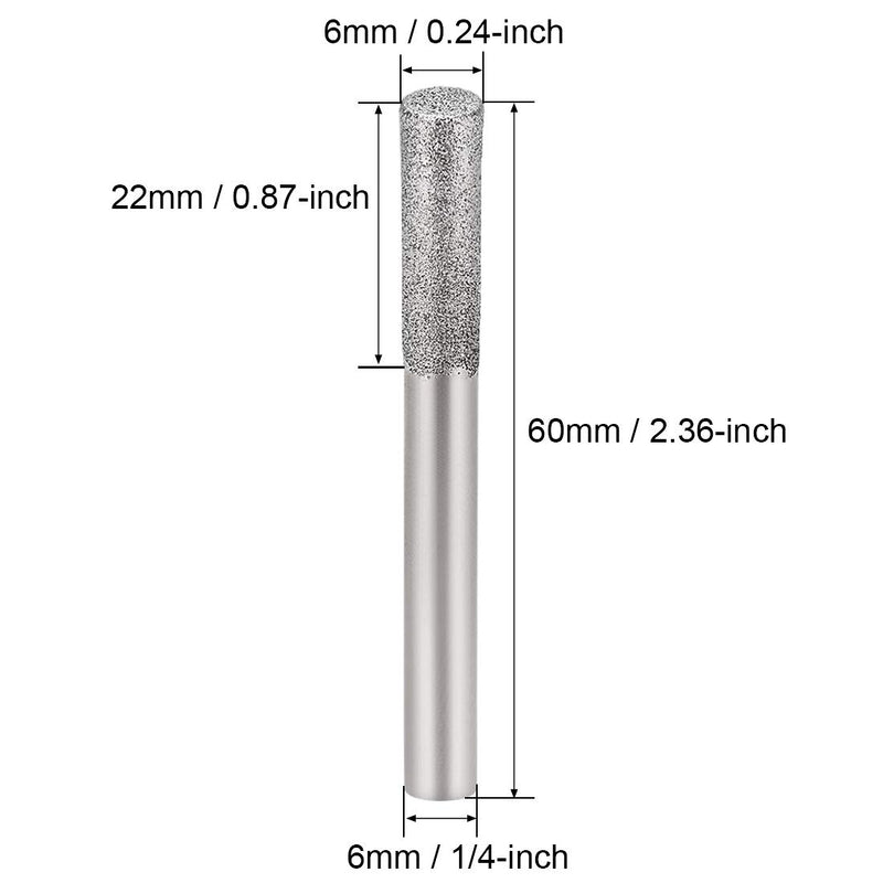 uxcell Diamond Burrs Grinding Drill Bits for Carving Rotary Tool 1/4-Inch Shank 6mm Cylindrical 150 Grit 5 Pcs - LeoForward Australia