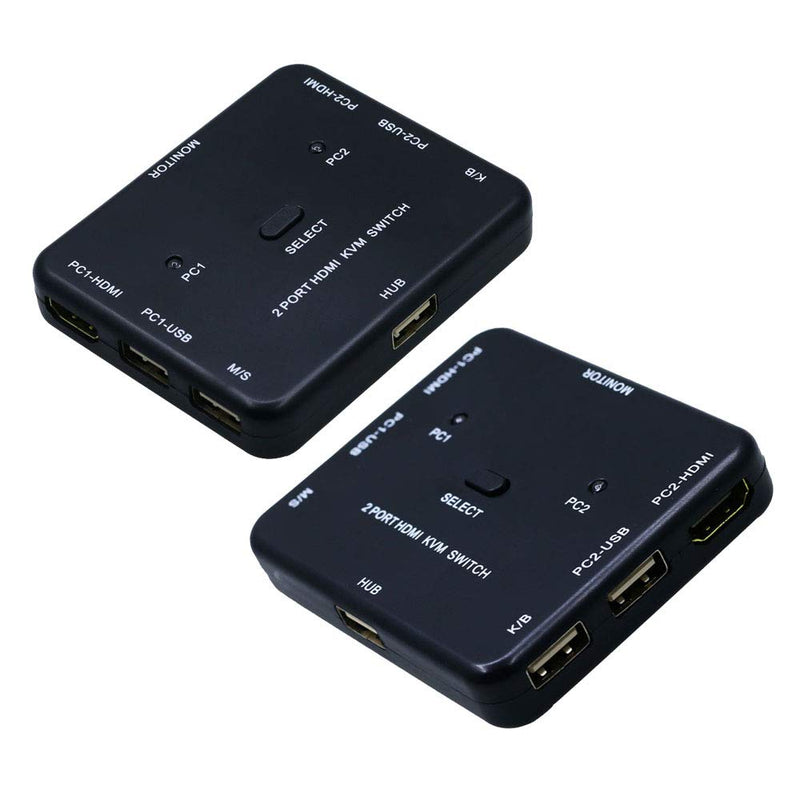  [AUSTRALIA] - 2 Port HDMI Switcher 2 Port USB KVM Switch 2 in 1 Out HD Switch USB Keyboard Mouse Sharing Device for Computer, PC, Laptop, Desktop, Monitor, Printer, Keyboard, Mouse Control