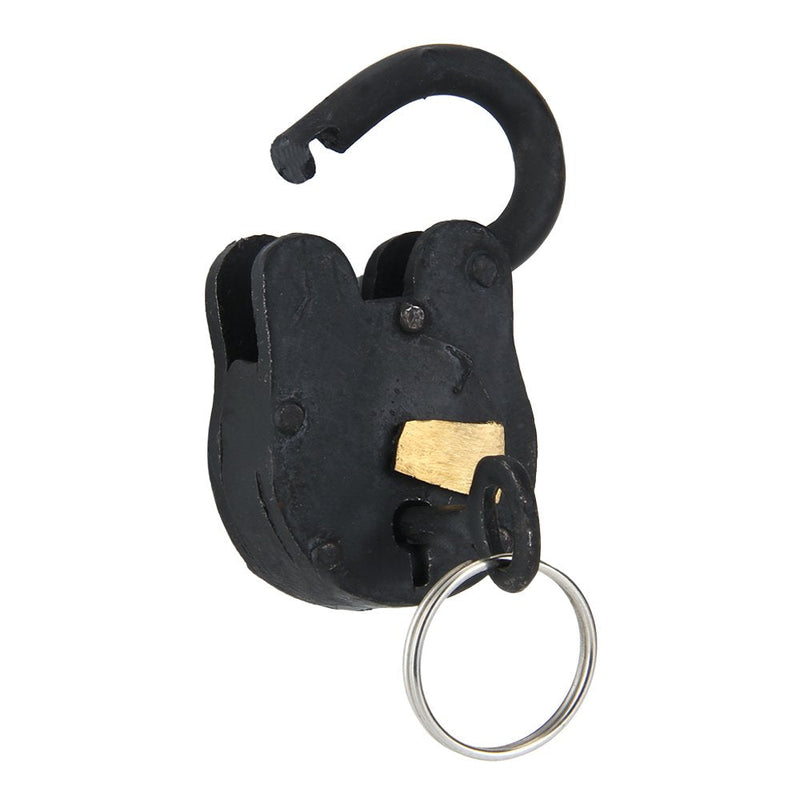  [AUSTRALIA] - Set of 2 Padlocks, Functional 2.5 Inch Size Vintage Padlock, Antique Padlock, Handmade Cast Iron, Decorative Padlock Comes with Two Keys. Natural Black Finish for Security and Antique Decoration 2.5 Inch Black