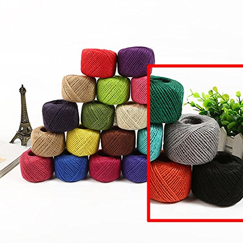  [AUSTRALIA] - YPSelected 50 Meters Colourful Hemp Natural Jute Twine Hessian String Cord 2mm (Red) Red