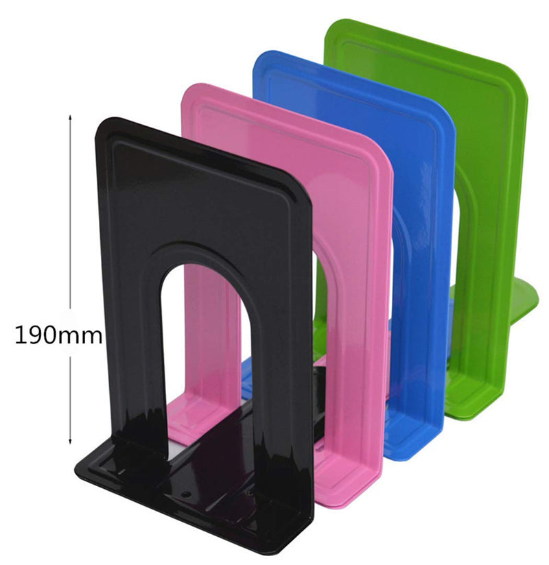  [AUSTRALIA] - Xiaoyu Metal Bookends, Non-Skid Bookend Supports, Heavy Duty Standard Bookends for Shelves, Table, Office and Home, 6.30 x 5.04 x 7.48 inch, Pink Medium