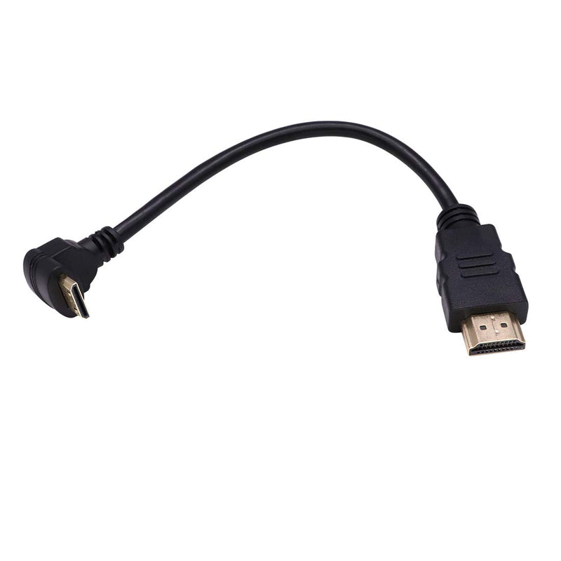 Mini HDMI to HDMI High Speed Cable for Supports Cameras, Camcorders, Digital SLR Cameras, Tablets, HDTVs and Other HDMI Device (90 Degree A Male to Straight C Male Cable 0.6m) 90 Degree A Male to Straight C Male Cable 0.6m - LeoForward Australia