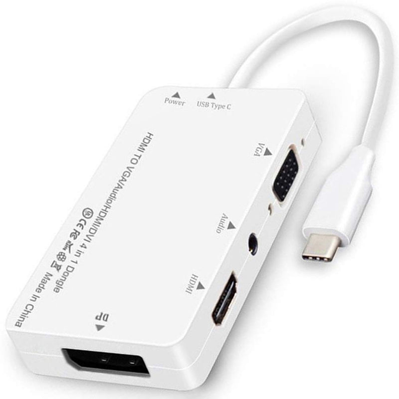  [AUSTRALIA] - Kkf USB C to HDMI DisplayPort(DP) VGA Audio Multiport Adapter, Thunderbolt 3 for MacBook Pro, Air, ipad Pro, Dell XPS, Lenovo, and More (Supports 3 Display Output Connection at a Time)