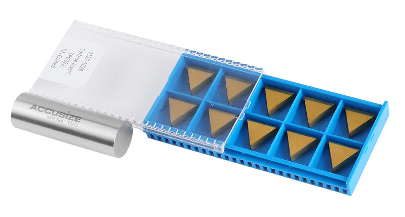  [AUSTRALIA] - Accusize Industrial Tools Tpg322 Tin Coated Carbide Inserts, 10 Pcs/Box, 2127-1028x10