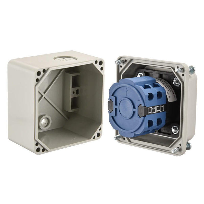 [AUSTRALIA] - Heschen universal rotary switch, SZW26-20/D202.2D, 660V 20A, ON-OFF-ON 3 positions, 2 phases, 8 terminals, with main switch external box (standard box) standard box