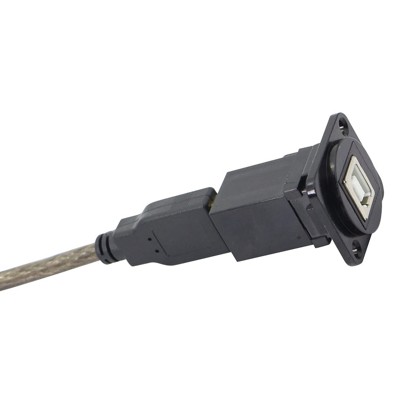  [AUSTRALIA] - QIANRENON USB B to A D Panel Mount Connector,USB 2.0 Data Connector Solderless Socket, Female to Female Converter Data Transfer Connectors for Audio Video Optoelectronic Network,Black