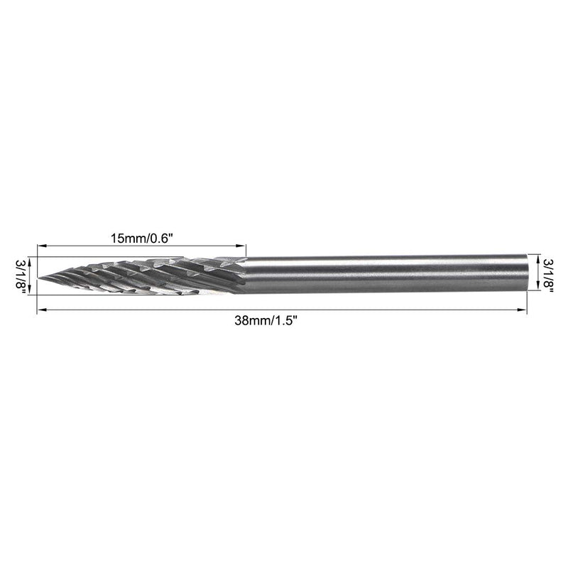 uxcell Tungsten Carbide Rotary Files 1/8" Shank, Double Cut Tree Shape Rotary Burrs Tool 3mm Dia, for Die Grinder Drill Bit Wood Soft Metal Carving Polishing Model Engineering - LeoForward Australia