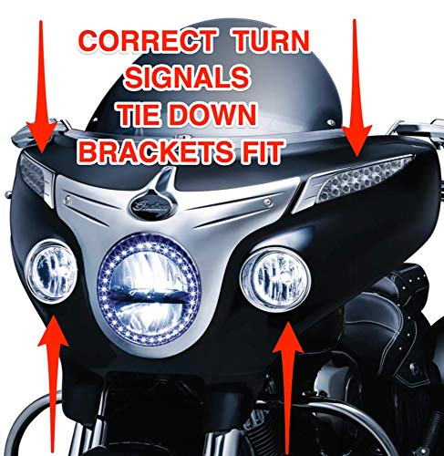  [AUSTRALIA] - Motorcycle Chrome Tie Down Brackets Mount Hardware Clip S Hook Ring Bracket Set 2014-2020 Indian Motorcycles Chieftain Classic Roadmaster Road Master Elite Indians Tiedown Strap Trailer Hauling Secure