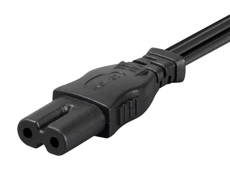 Monoprice AC Power Cord Cable - 3 Feet Without Polarized | 18AWG, 10A (NEMA 1-15P to IEC-320-C7) Black - LeoForward Australia