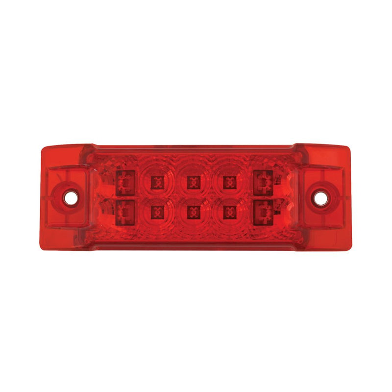  [AUSTRALIA] - Grand General 76212 Red Rectangular Wide Angle Spyder 10-LED Marker/Clearance/Turn Light with Red Lens Red/Red Light Only