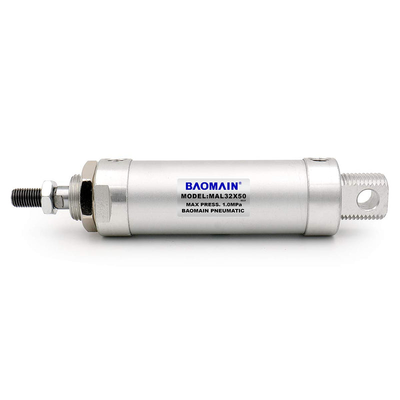 Baomain Mini Air Cylinder MAL 32 X 50 Single Male Thread Rod Dual Action 32 Bore 50 Stroke - LeoForward Australia