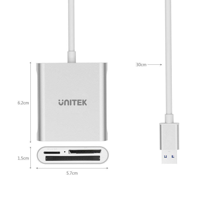 USB SD Card Reader, Unitek USB 3.0 Memory Card Reader Writer Compact Flash Card Adapter for CF/SD/TF Micro SD/ Micro SDHC/MD/MMC/SDHC/SDXC UHS-I Card for Windows, Mac – Aluminum [Upgrade Version] - LeoForward Australia