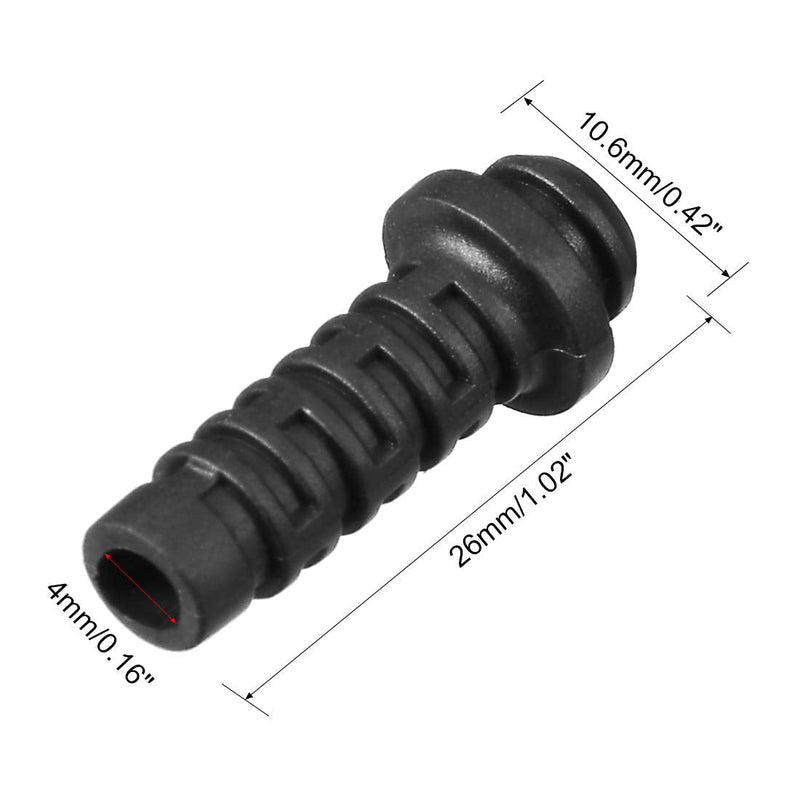  [AUSTRALIA] - uxcell 25pcs 4mm Inner Dia PVC Strain Relief Cord Boot Protector Power Tool Hose Black