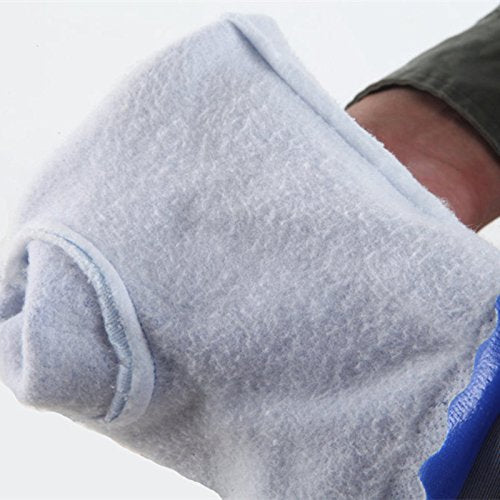  [AUSTRALIA] - TINTON LIFE® 1 Pair 25" Long Men's Waterproof Rubber Gloves Thicken Winter Cotton Lined Work Gloves for Car Washing