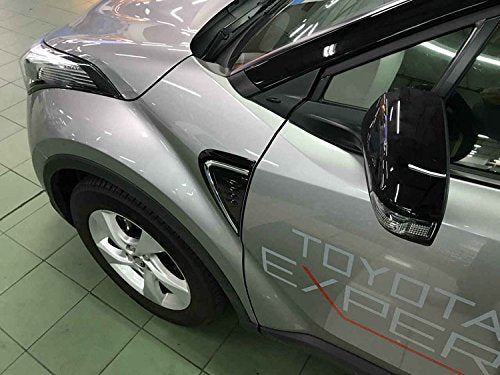  [AUSTRALIA] - Rqing For Toyota C-HR CHR 2017 2018 2019 2020 Chrome Front Side Fender Vents Air Outlet Cover Trim (Black) Black