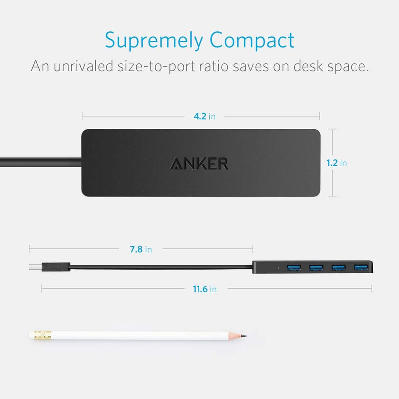  [AUSTRALIA] - Anker 4-Port USB 3.0 Ultra Slim Data Hub for Macbook, Mac Pro/mini, iMac, Surface Pro, XPS, Notebook PC, USB Flash Drives, Mobile HDD, and More