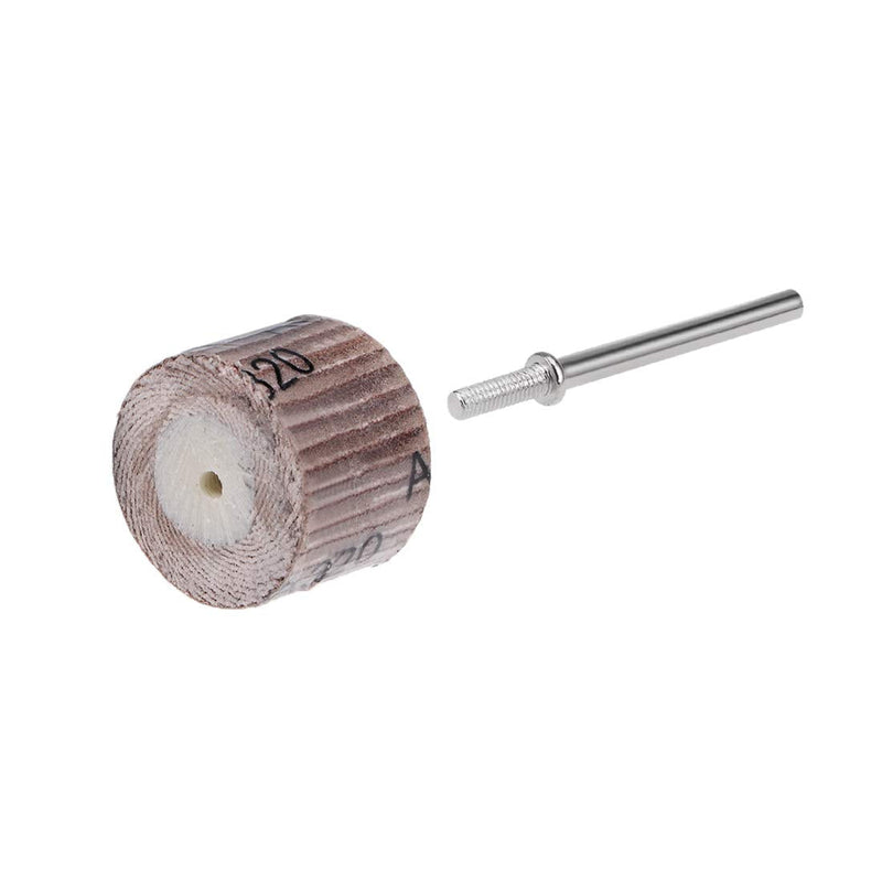  [AUSTRALIA] - uxcell 5 Pcs 20x16mm Flap Wheel 320 Grits Abrasive Grinding Head with 1/8 inches Shank for Rotary Tool