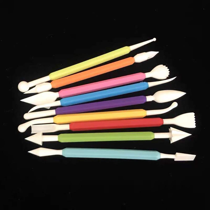  [AUSTRALIA] - 9pcs Fondant Modeling Tools Set Gum Paste for Cake Decorating, Cake Marshmallow Sculpting Tools Set