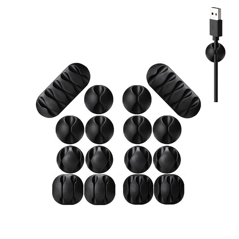  [AUSTRALIA] - Adhesive Cable Clips, Cord Organizer Cables Management Cord Wire Holder for Computer,Car,Power Cords and Charging Cord black