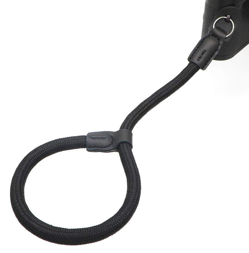 [AUSTRALIA] - HITHUT Quick Release Camera Hand Strap Wrist Strap for SLR DSLR Digital Mirrorless Cameras Adjustable Climbing Rope Black