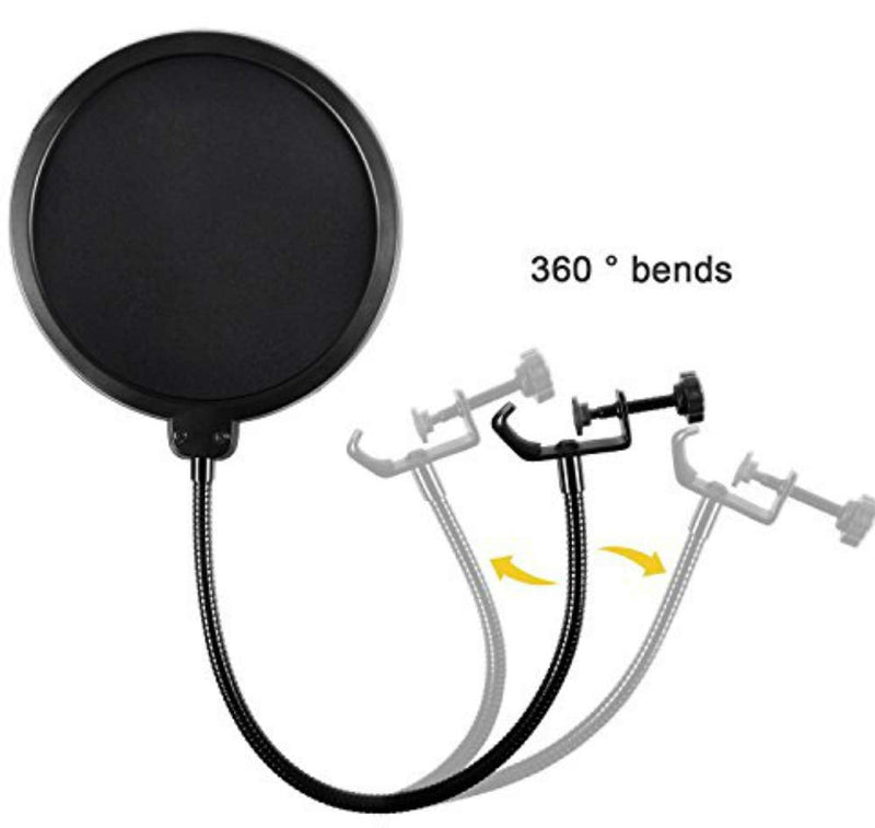  [AUSTRALIA] - Microphone Pop Filter For Blue Yeti and Any Other Microphone Dual Layered Wind Pop Screen With Flexible 360° Gooseneck Clip Stabilizing Arm By Earamble
