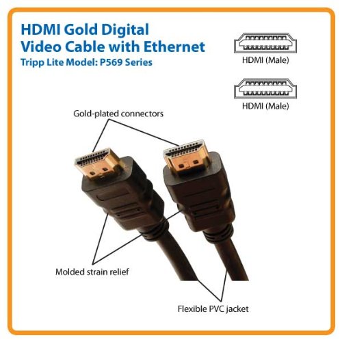 Tripp Lite High-Speed HDMI Cable with Ethernet & Digital Video with Audio, Ultra HD 4K x 2K (M/M), 3 ft. (P569-003),Black 3 ft. - LeoForward Australia