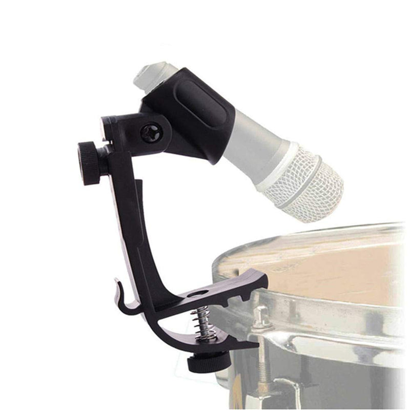  [AUSTRALIA] - Drum Microphone Clip Adjustable Drum Rim Mic Clips Drum Microphone Mount Clamp (Pack of 2)