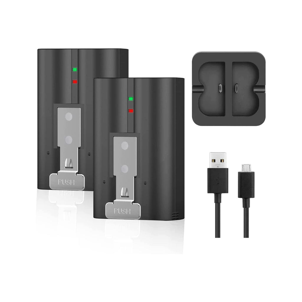  [AUSTRALIA] - 2 Packs 6040mAh Rechargeable Battery and Dual USB Charging Station Compatible with Ring, for Video Doorbell Camera 2/3/4, Stick Up Cam Battery and Spotlight Cam Battery 3.65V Lithium-Ion Batteries