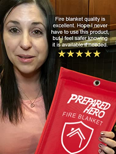  [AUSTRALIA] - Prepared Hero Emergency Fire Blanket - 1 Pack - Fire Suppression Blanket for Kitchen, 40” x 40” Fire Blanket for Home, Fiberglass Fire Blanket