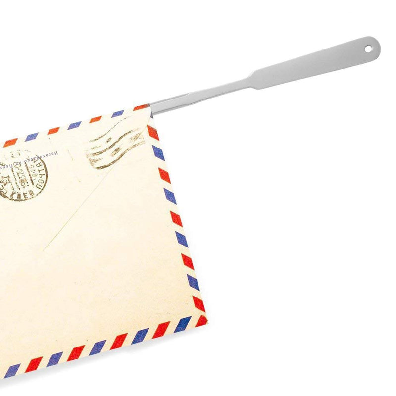  [AUSTRALIA] - 2 Pieces Stainless Steel Envelope Opener Letter Openers Lightweight Envelope Slitter Envelope Opening Slitter, Silver-Tone