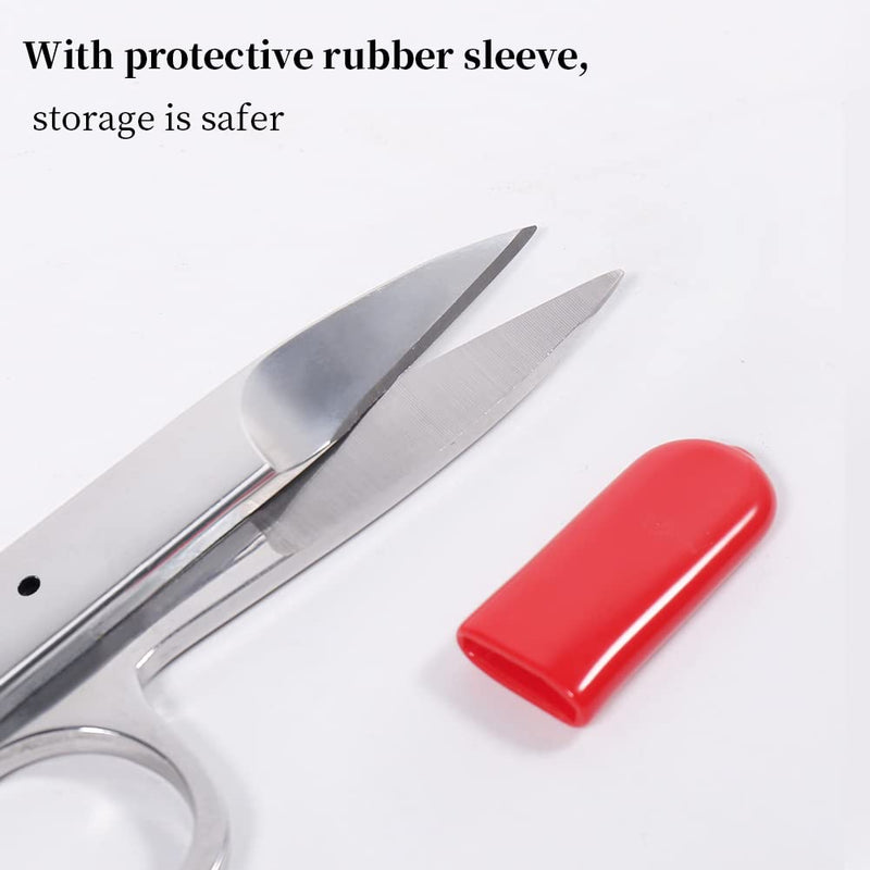  [AUSTRALIA] - Newness Thread Snips, Sewing Snips with Protective Plastic Sleeve, Mini Small Snippers Shears Trimming Nipper Clipper for Variety of Material, Fishing Line, Fabric, DIY, Yarn Scissors, 4.72 Inch Long