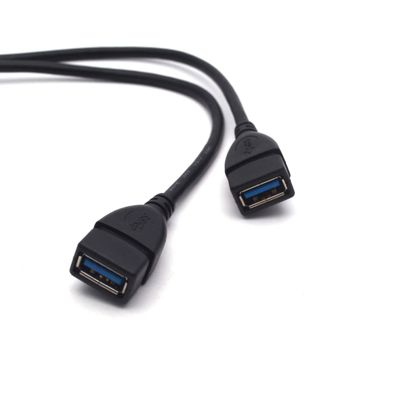  [AUSTRALIA] - Antrader USB 3.0 Type A 90 Degree Male to Straight Female Data Converter Adapter Cable Black Left & Right 2 Pairs Usb Cable Left + Right