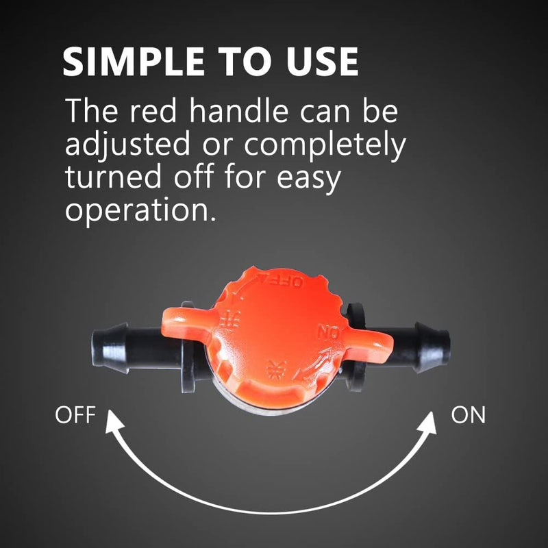  [AUSTRALIA] - TALEGEN 30 pcs 1/4 Inch Barbed Shut-Off Valve Universal Plastic 1/4” Drip Irrigation Tubing Coupling Valve