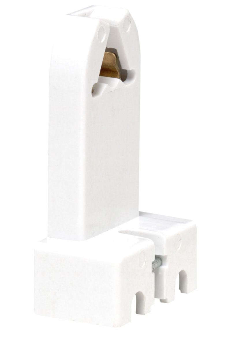  [AUSTRALIA] - Leviton 390-1W Medium Base, Bi-Pin, Standard Fluorescent Lampholder, Pedestal, Screw Mount, Turn-Type, 2-Screw Terminal, White