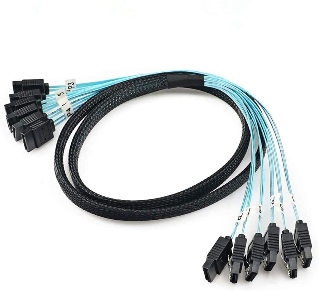  [AUSTRALIA] - CableDeconn High Speed 6Gbps 6pcs/Set Sata Cable SAS Cable for Server 0.5m 6pcs/set sata 0.5m