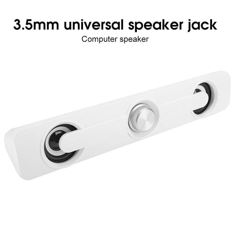  [AUSTRALIA] - Richer-R Desktop Speaker,Notebook Subwoofer Speaker Computer Accessory,Computer Laptop Speaker Small Professional Speaker 3.5mm Universal Jack for Notebook(White)