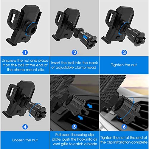  [AUSTRALIA] - Air Vent Phone Holder for Car,Miracase Vehicle Cell Phone Mount Cradle with Adjustable Clip Compatible with iPhone 13 Series/iPhone 12 Series/11 /11 Pro Max/XR/Samsung and More Classic Black