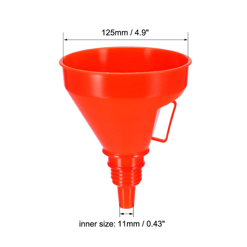  [AUSTRALIA] - uxcell Filter Funnel 5 Inch Plastic Feul Funnel with Tube for Car Petrol Engine Oil Water Fuel Gasoline and Other Liquids 2pcs